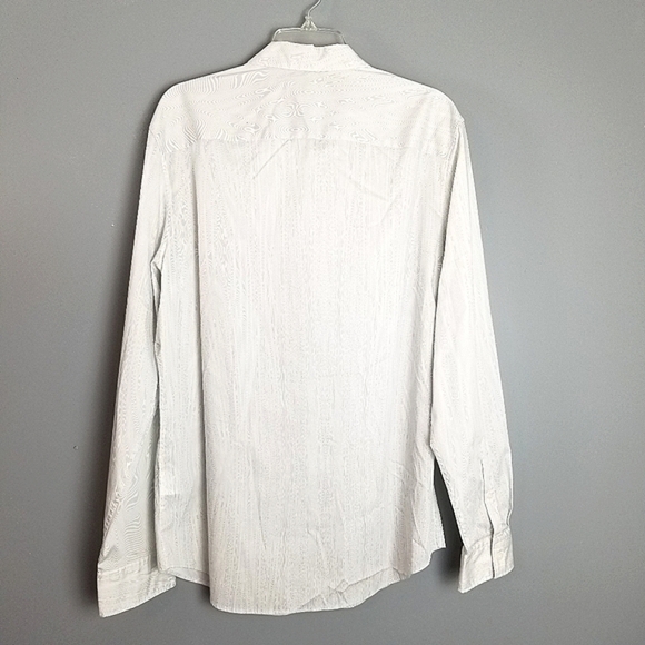 Calvin Klein Mens Cotton Blend Geometric Dress Shirt Brilliant White NWT Large - Picture 3 of 14
